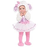amscan 997540 Kinder-Kostüm „Kleines Lamm“ für Mädchen, Größe 6–12 Monate