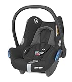 Maxi-Cosi CabrioFix Babyschale, Baby-Autositze Gruppe 0+ (0-13 kg), nutzbar bis ca. 12 Monate, passend für FamilyFix-Isofix Basisstation, Essential Black (schwarz)