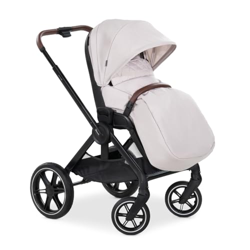 hauck Kinderwagen mit Beindecke Walk N Care ab Geburt bis 22 kg mit Liegefunktion, Becherhalter, Sitz Wendbar & Höhenverstellbar, Gummireifen, Teleskopgriff, UPF 50+, Zusammenklappbar (Beige)