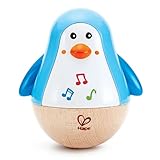 Hape Stehauf-Pinguin, Stehaufmännchen aus Holz, blau, Babyspielzeug ab 6 Monate, Motorikspielzeug aus Holz