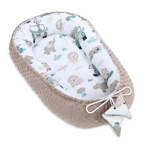 Warm Nest Baby 90x50 cm - Kuschelnest Neugeborene Nest Winter/Herbst Kokon Babynest Afrika Khaki