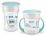 NUK Magic Cup & Mini Magic Cup Trinklernbecher, Duo-Set | auslaufsicherer 360°-Trinkrand | ab 6 Monaten und 8 Monaten| auslaufsicher und BPA-frei | 160 ml & 230 ml | mint