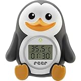 Reer Baby-Thermometer für die Badewanne mit süßem Unterwasserwelt-Motiv, kindersicheres Bade-Thermometer - Pinguin