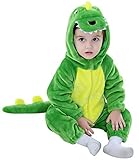 Katara 1778 Dino-Saurier Baby-Kostüm Karneval, kuscheliger Jumpsuit, Verschiedene Tiere & Größen, Pyjama-Qualität, grün