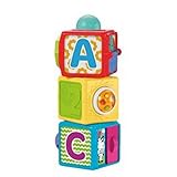 Fisher-Price Stacking Action Blocks - Spielwürfel mit Buchstaben, Zahlen, Guck-Guck-Spaß und lustigen Aktionen, inklusive Drehrolle, Drehrad mit Perlen und Klickrad, DHW15