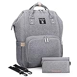 Pomelo Best Baby Wickelrucksack stylische Wickeltasche Rucksack mit Wickelunterlage multifunktional wasserabweisend Große Kapazität Rucksack für unterwegs