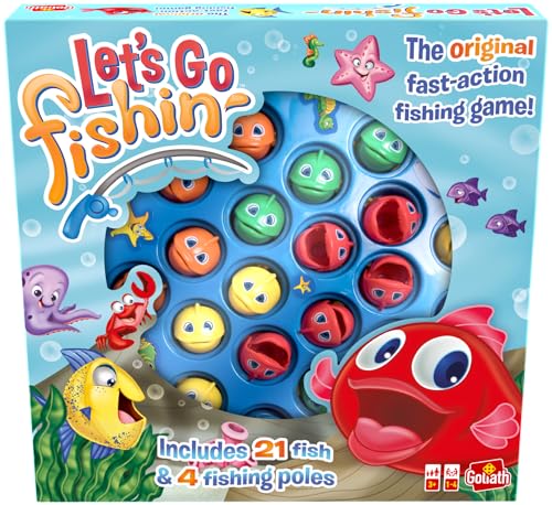 Goliath Let´s Go Fishin´ Original, Brettspiel für Kinder ab 3 Jahren, Angelspiel für 1 bis 4 Spieler, Geschenk Jungen und Mädchen