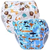 Teamoy Schwimmwindel Baby, Schwimmhose Wiederverwendbar, Badehose Jungen, Verstellbar Badeanzug für 0-3 Jahre Baby (Aircraft+ Fat Smile)